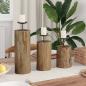 Preview: ARDEBO.de - Kerzenhalter 3 pcs Natur Massivholz Teak