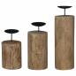 Preview: Kerzenhalter 3 pcs Natur Massivholz Teak