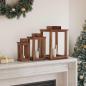 Preview: Laterne 3 pcs Natur Mahagoni Holz
