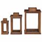 Preview: Laterne 3 pcs Natur Mahagoni Holz
