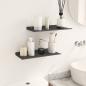 Preview: Wandregal mit Regal Wandmontiert 2 pcs Schwarz 40 x 18 x 2,5 cm