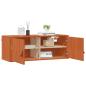 Preview: ARDEBO.de - Wandschrank mit Regal mit Tür 2 pcs Wachsbraun 80 x 30 x 30 cm