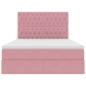 Preview: Bett mit Stauraum und LED mit Matratze Rosa 140 x 200 cm Samt