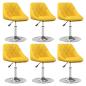 Preview: ARDEBO.de - Esszimmerstühle 6 Stk. Drehbar Senfgelb Samt