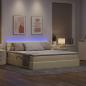 Preview: Bett mit Stauraum und LED mit Matratze Creme 180 x 200 cm Stoff