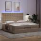 Preview: Ottoman-Bett mit Matratze & LEDs 160x200cm Kunstleder