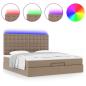 Preview: Ottoman-Bett mit Matratze & LEDs 160x200cm Kunstleder