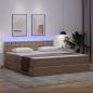 Preview: Bett mit Stauraum und LED Cappuccino 160 x 200 cm Kunstleder