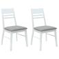 Preview: Esszimmerstühle 2 pcs Weiß 43 x 54 x 89 cm Massives Gummiholz