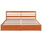 Preview: Bettrahmen mit Kopfteil 2 pcs Wachsbraun Massivholz Kiefer