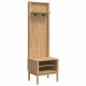 Preview: Flurschrank FLORO Wachsbraun 50 x 40 x 158 cm Massivholz Kiefer