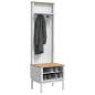 Preview: Flurschrank FLORO Weiß 50 x 40 x 158 cm Massivholz Kiefer