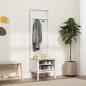 Preview: Flurschrank FLORO Weiß 50 x 40 x 158 cm Massivholz Kiefer