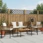 Preview: Gartenmöbel Set mit Kissen 4 pcs Beige und Cremeweiß PE-Rattan
