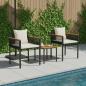 Preview: ARDEBO.de - Gartenmöbel Set 3 pcs Schwarz und Cremeweiß PE-Rattan