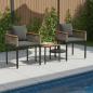 Preview: ARDEBO.de - Gartenmöbel Set mit Kissen 3 pcs Grau und Dunkelgrau PE-Rattan