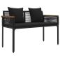 Preview: Bank Outdoor mit Kissen Schwarz 117 x 54 x 74,5 cm Poly-Rattan