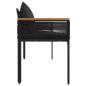 Preview: Bank Outdoor mit Kissen Schwarz 117 x 54 x 74,5 cm Poly-Rattan