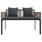 Preview: Bank Outdoor Grau und Dunkelgrau 117 x 54 x 74,5 cm Poly-Rattan