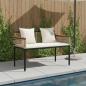 Preview: ARDEBO.de - Bank Outdoor Beige und Cremeweiß 117 x 54 x 74,5 cm Poly-Rattan