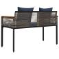 Preview: Bank Outdoor Grau und Marineblau 117 x 54 x 74,5 cm Poly-Rattan