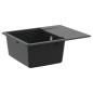 Preview: ARDEBO.de - Waschbecken Schwarz 560 x 460 mm 80% Quarz und 20% Harz