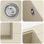 Preview: Waschbecken Beige 560 x 460 mm 80% Quarz und 20% Harz