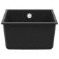 Preview: Waschbecken Schwarz 370 x 460 mm 80% Quarz und 20% Harz