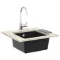 Preview: Waschbecken 80% Quarz und 20% Harz 430 x 460 mm Schwarz