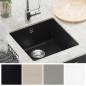 Preview: Waschbecken 80% Quarz und 20% Harz 430 x 460 mm Schwarz