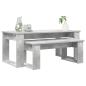 Preview: Kaffeetisch Set 2 pcs Beton Grau Holzwerkstoff