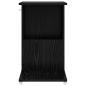 Preview: Beistelltisch Mit Rad Schwarz Eichen-Optik 40 x 35 x 60 cm