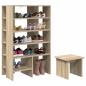 Preview: Schuhschrank mit Regal 2 pcs Sonoma-Eiche Holzwerkstoff