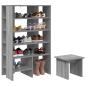 Preview: ARDEBO.de - Schuhschrank mit Regal 2 pcs Graues Sonoma Holzwerkstoff
