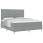Preview: Boxspringbett mit Matratze Hellgrau 180 x 200 cm Stoff