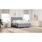 Preview: Boxspringbett mit Matratze Hellgrau 180 x 200 cm Stoff