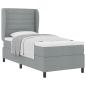 Preview: Boxspringbett mit Matratze Hellgrau 90 x 200 cm Stoff