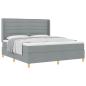 Preview: Boxspringbett mit Matratze Hellgrau 180 x 200 cm Stoff