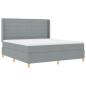 Preview: Boxspringbett mit Matratze Hellgrau 180 x 200 cm Stoff