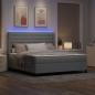 Preview: LED Boxspringbett mit Matratze Hellgrau 180 x 200 cm Stoff