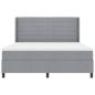 Preview: LED Boxspringbett mit Matratze Hellgrau 180 x 200 cm Stoff