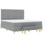 Preview: Boxspringbett mit Matratze Hellgrau 180 x 200 cm Stoff