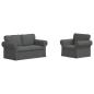 Preview: Sofa 2 pcs Dunkelgrau Metall