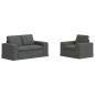 Preview: Sofa 2 pcs Dunkelgrau Metall