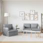 Preview: Sofa Set 2 stk. Hellgrau Stoff