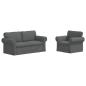 Preview: Sofa 2 pcs Dunkelgrau Metall