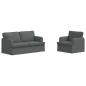 Preview: Sofa 2 pcs Dunkelgrau Metall