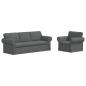 Preview: Sofa 2 pcs Dunkelgrau Metall