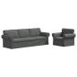 Preview: Sofa 2 pcs Dunkelgrau Metall