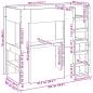 Preview: Etagenbettgestell mit Schreibtisch Altholz 100 x 200 cm